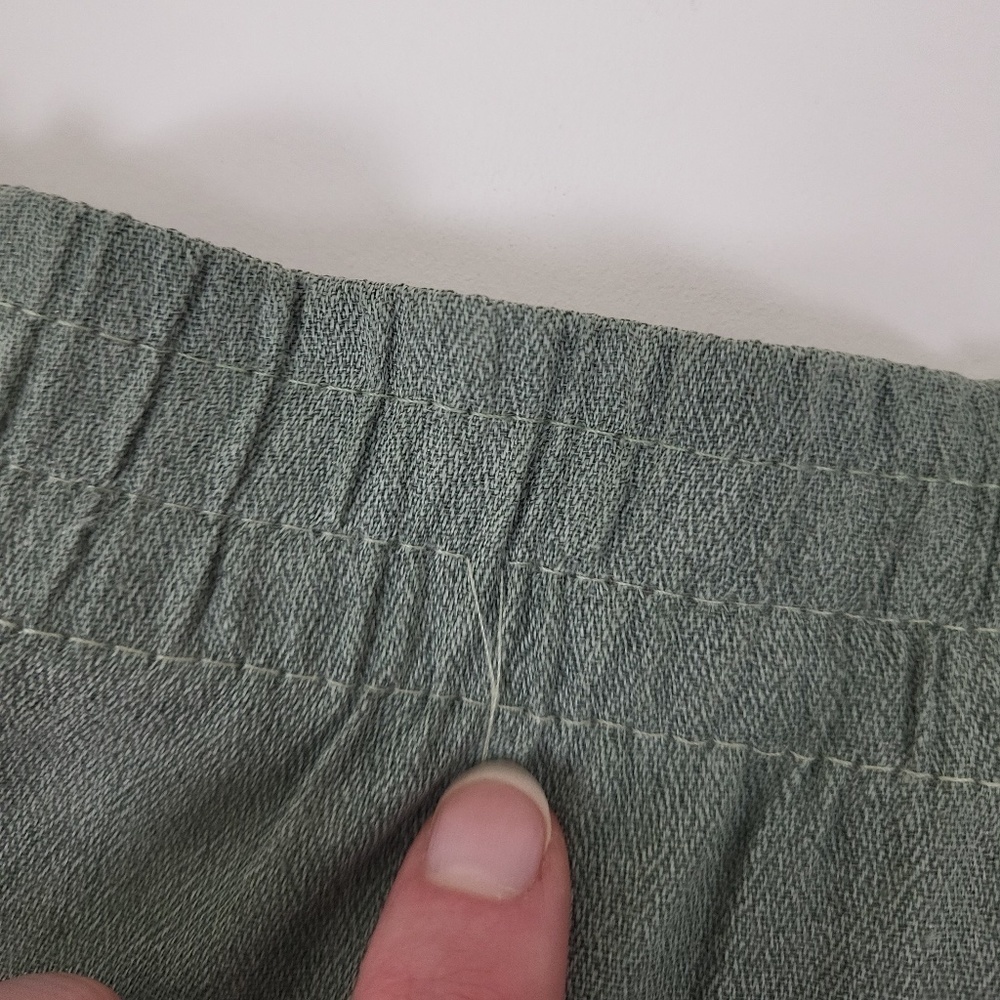 90’s lounge pants olive green vintage straight leg flowy lightweight high rise - Picture 11 of 14